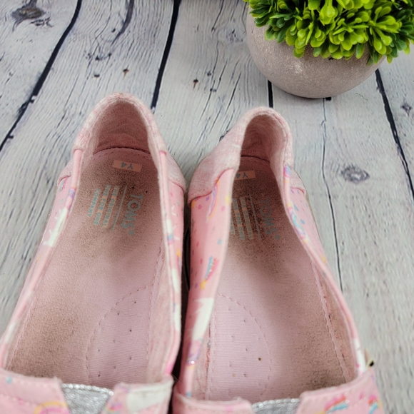 Toms Unicorn Loafers Glitter Sole Size Y4 - Picture 6 of 6